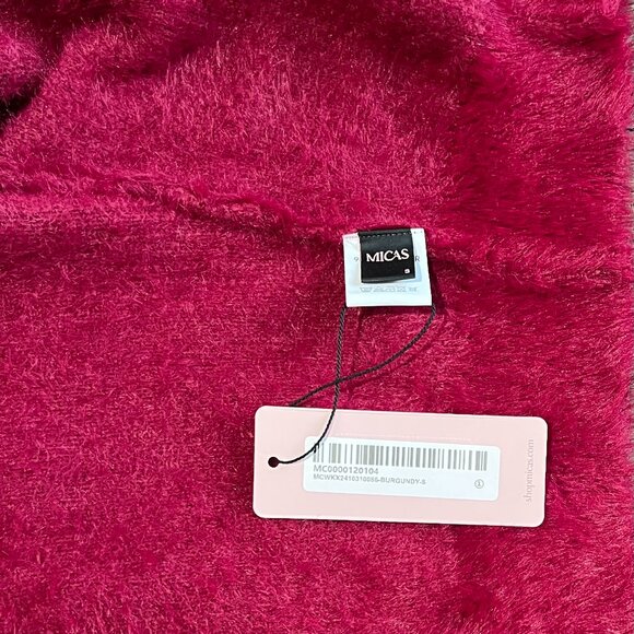 Micas Sweater Off Shoulder Long-Sleeve Top Burgundy Size S - Picture 5 of 5